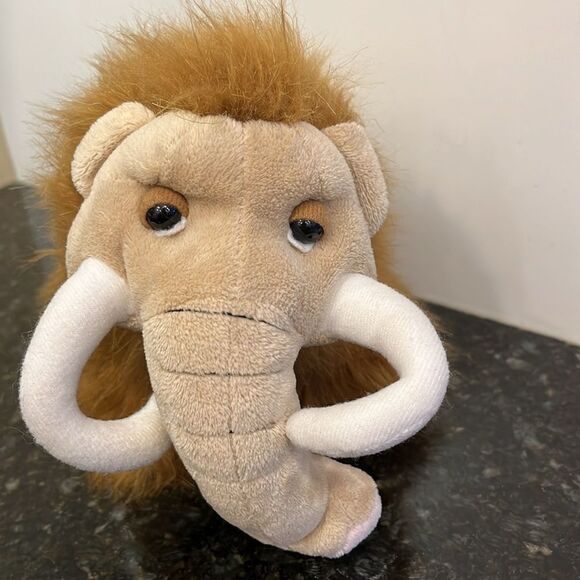 Ganz Wooly Mammoth Plush Stuffed Animal 10" Long Tusks Brown Furry - Picture 2 of 10